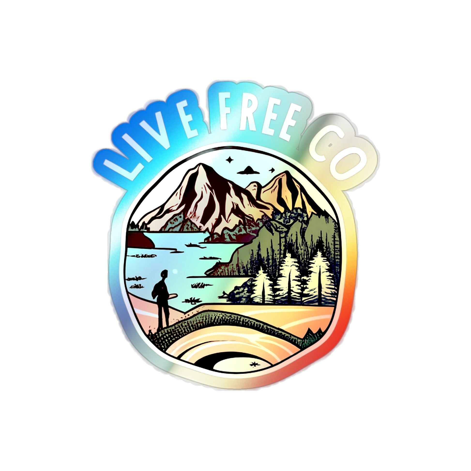 Mountain Aliens Holographic Sticker