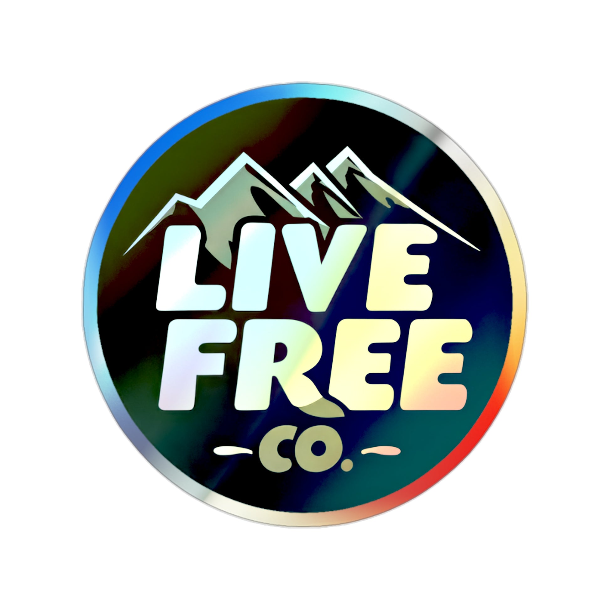 Live Free Co. Holographic Sticker