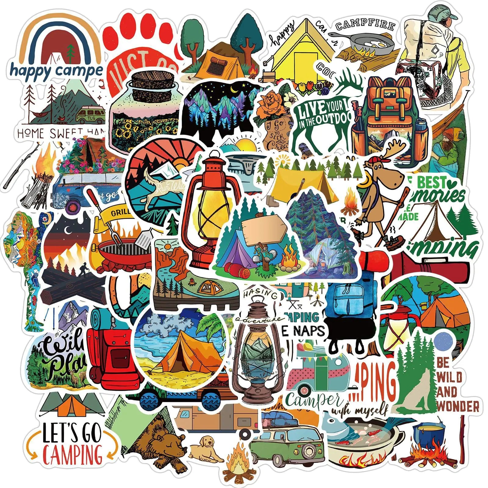 Camping sticker pack